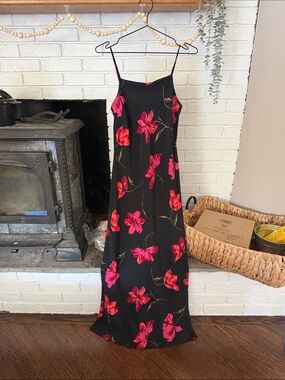 Vintage 90s Jodi Michaels Floral Maxi Dress | Size M